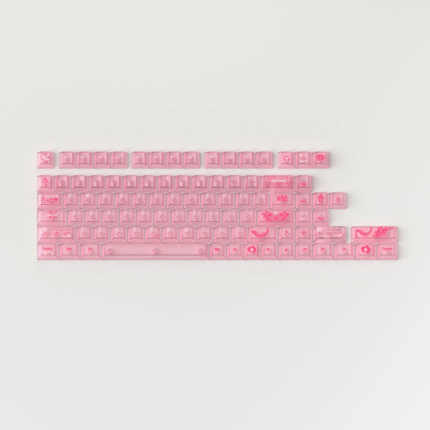 #0278 Pink Metallic Pearlescent Paint Perfumer Keycap + Fog Transparent PC Cherry Profile  Designed By Lans