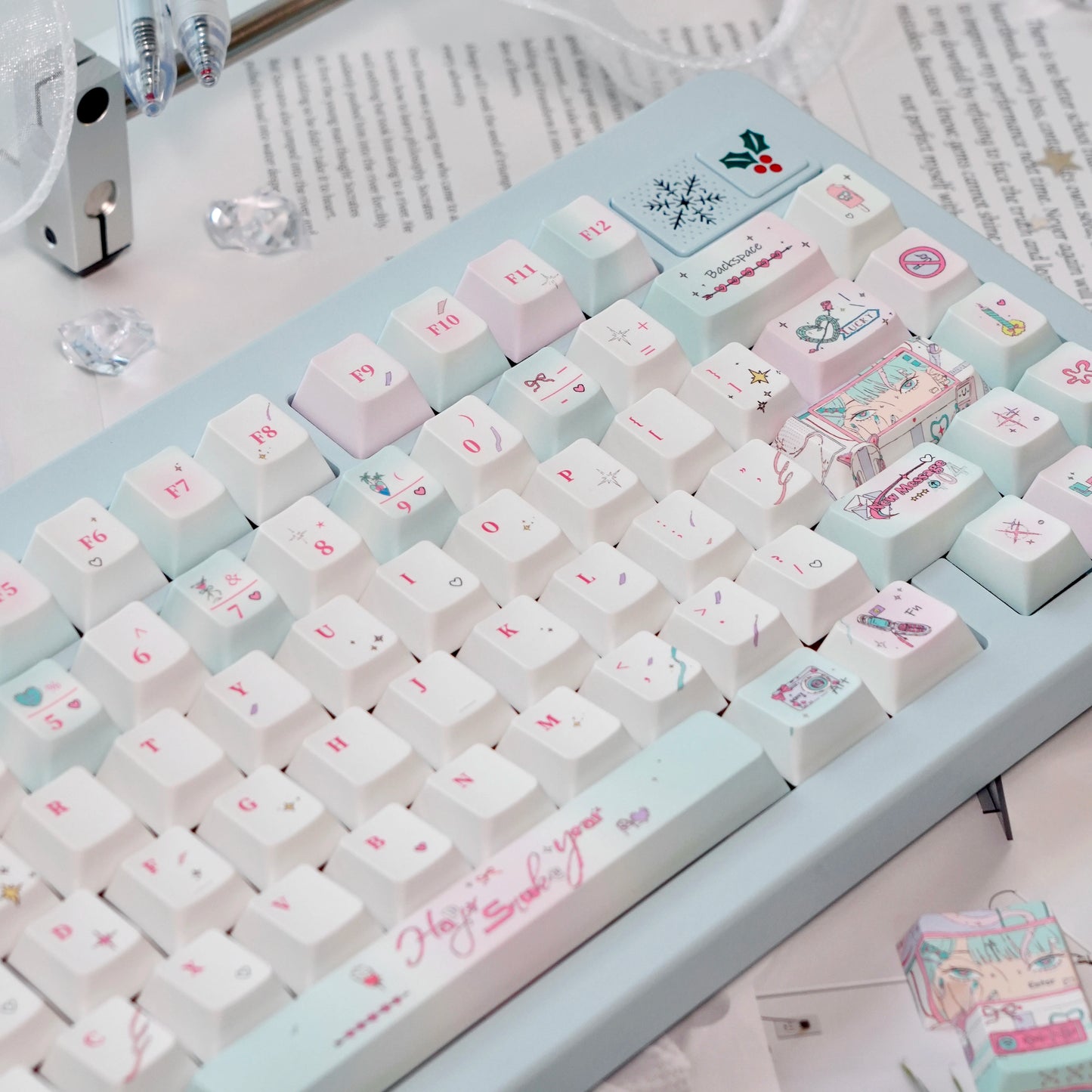 #0225 Green Jubilee Mint Keycap Cherry Profile Designed By LilyX Labs（not including keyboard)