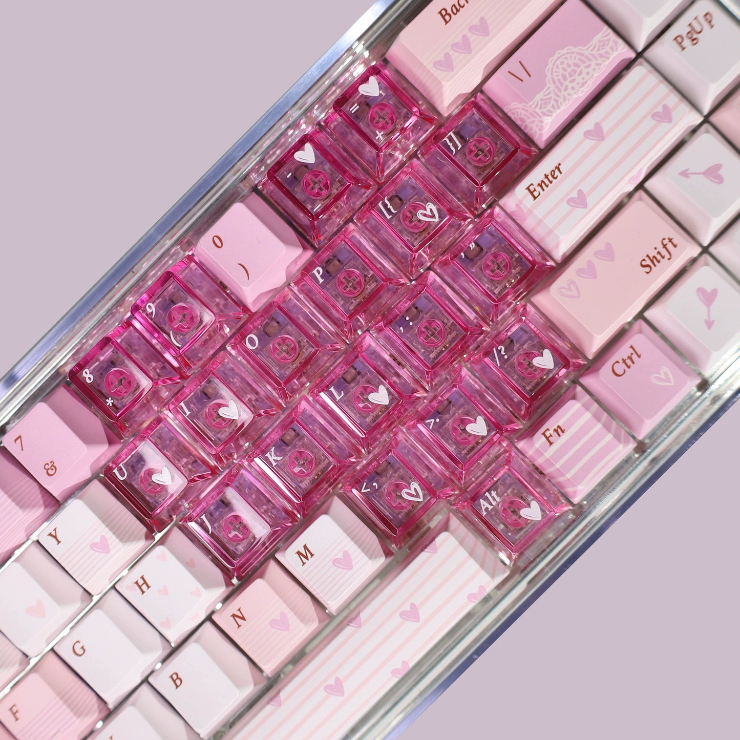 #0220 Heart-Pounding Black Pink Keycap Designed By Dorakey