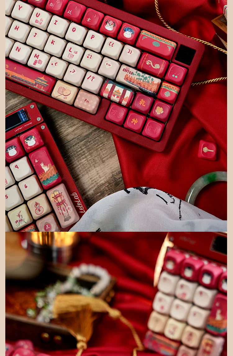 #0268 Red Forbidden City Cat Keycap Cherry/FOA Profile (not Including Keyboard)