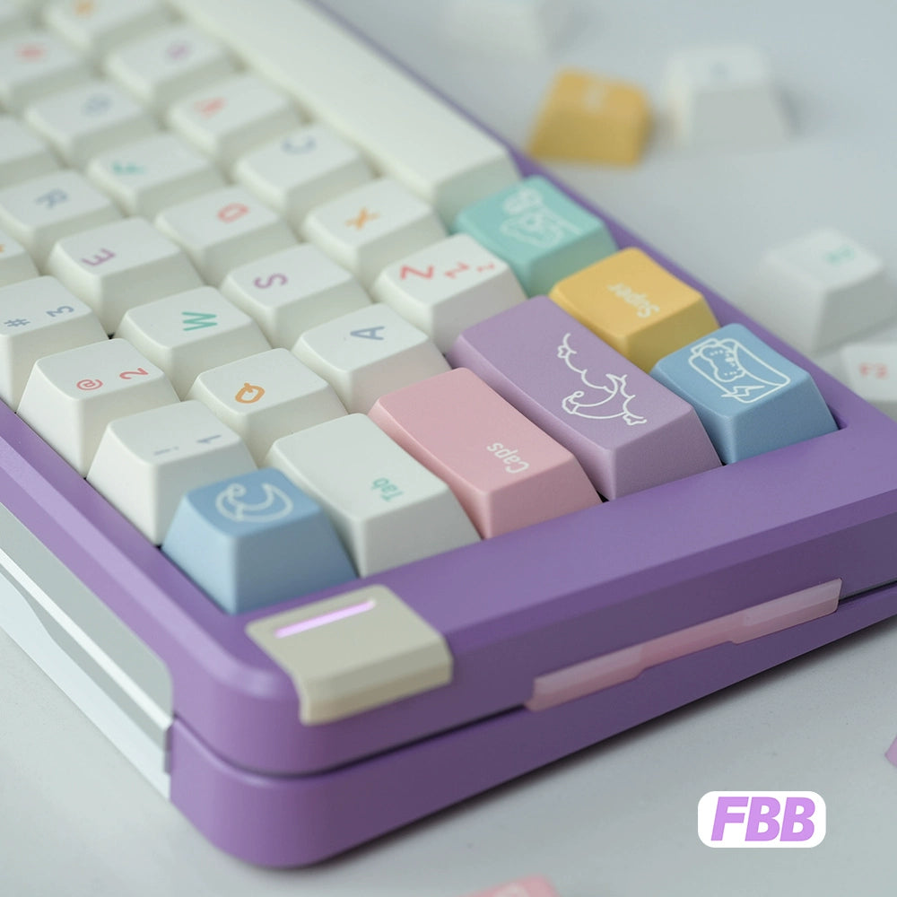 061 Good Night Pastel Pink Purple Fantasy Cherry Profile Keycaps Designed By FBB Studio