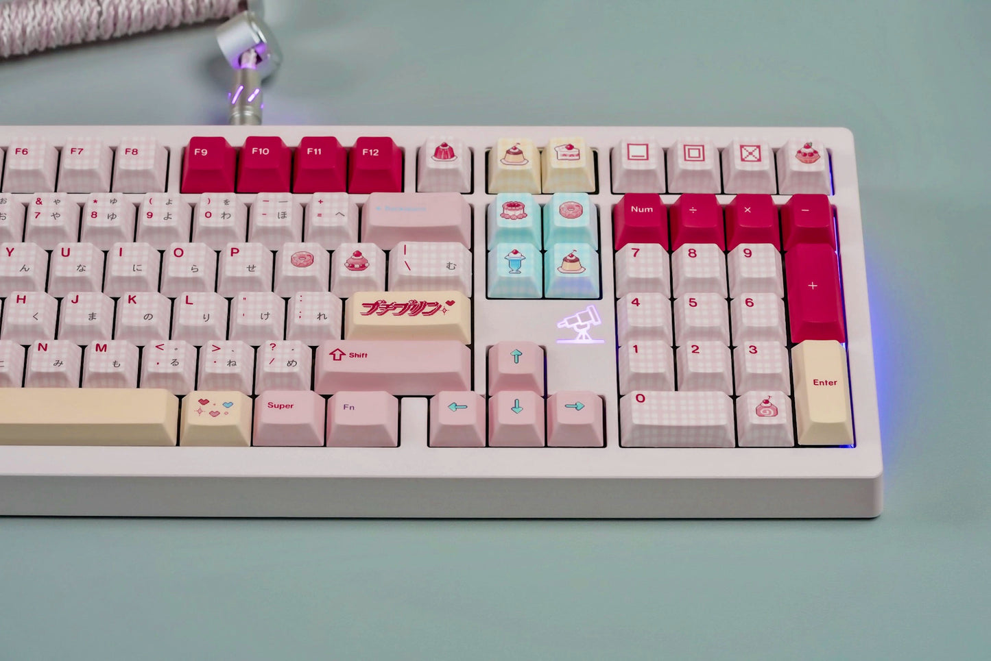 #0242 Showa Dessert Cream Soda Pastel Grid Keycaps Designed By Keyria Labs
