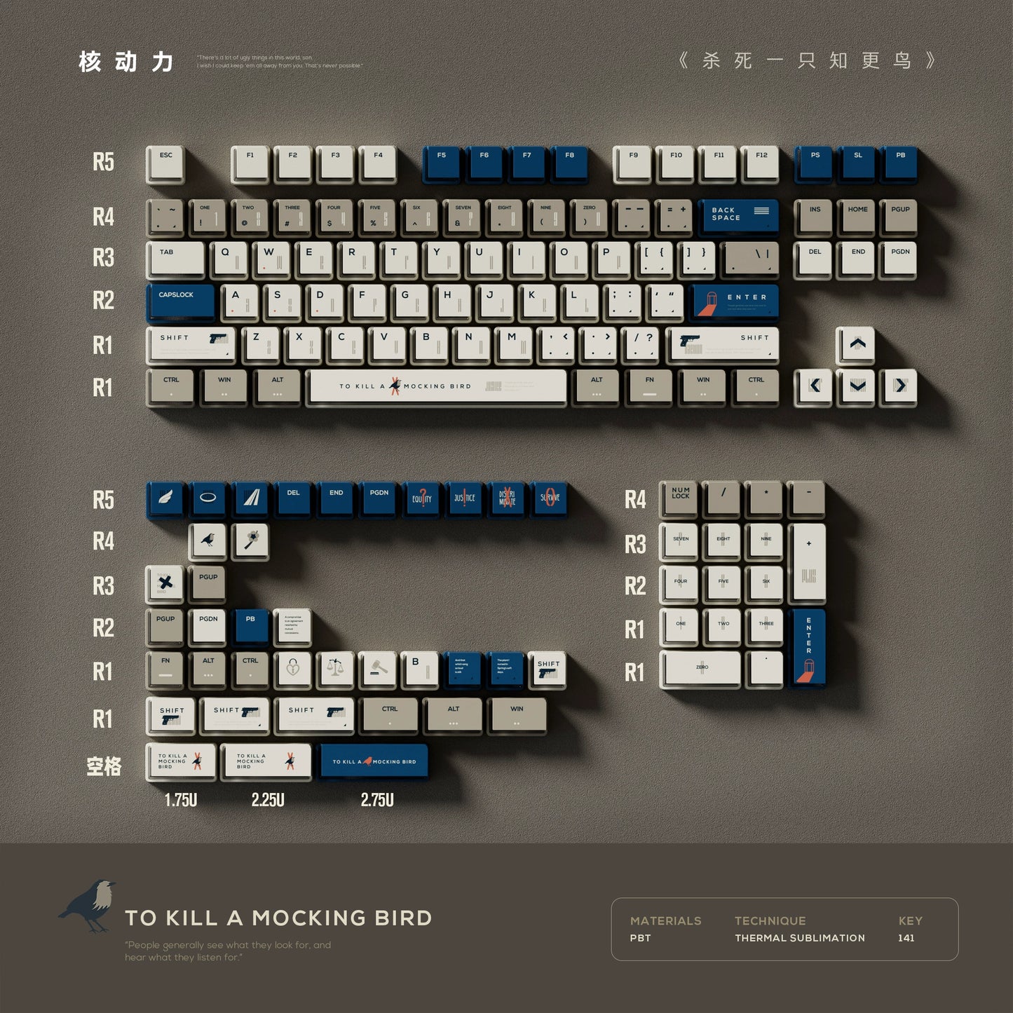 #0248 To Kill A Mockingbird Nuclear-Powered Designed By Keycerberus(not including keyboard)