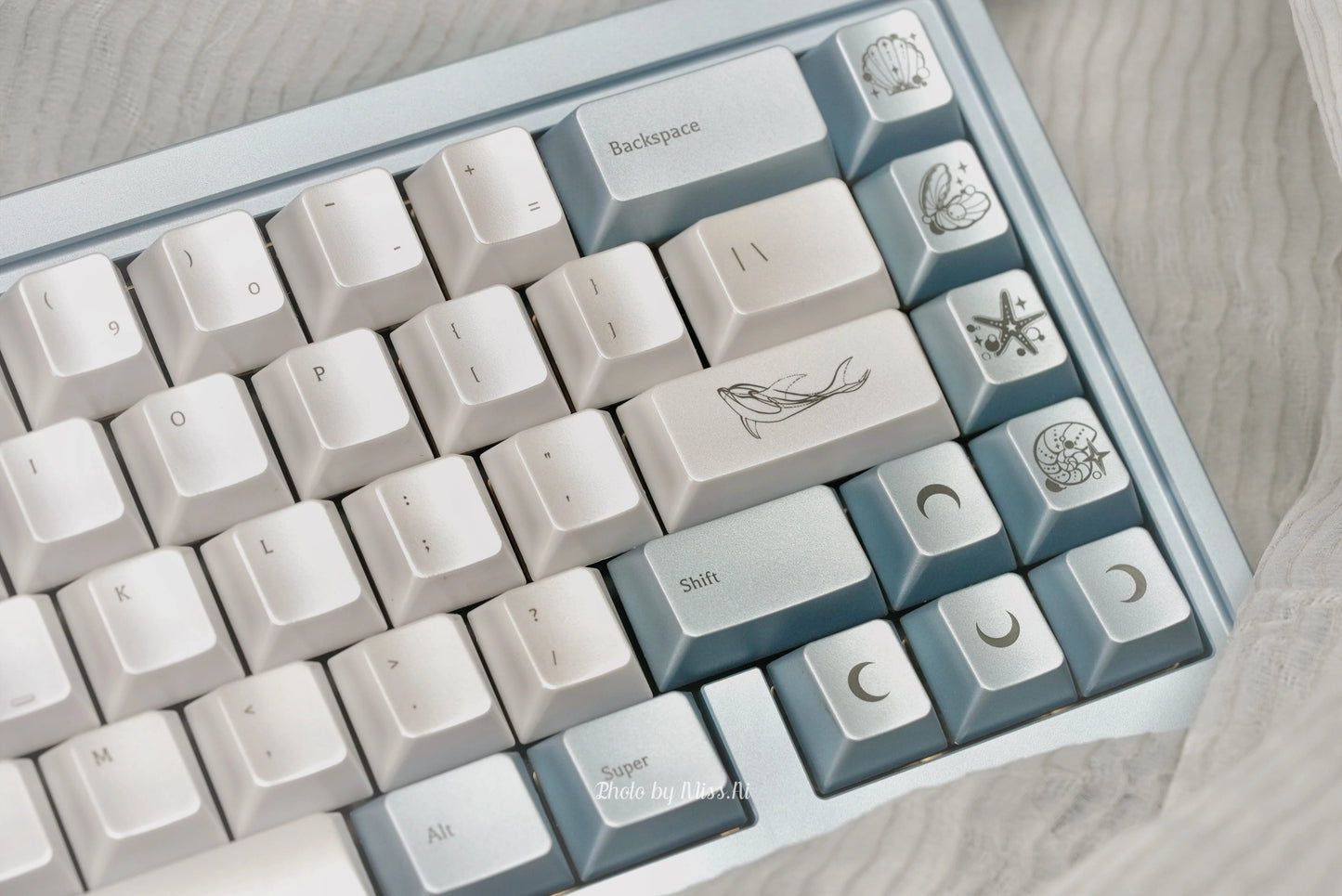 Silver Pearl Tears Cherry Profile Keycaps Keyria Labs Design