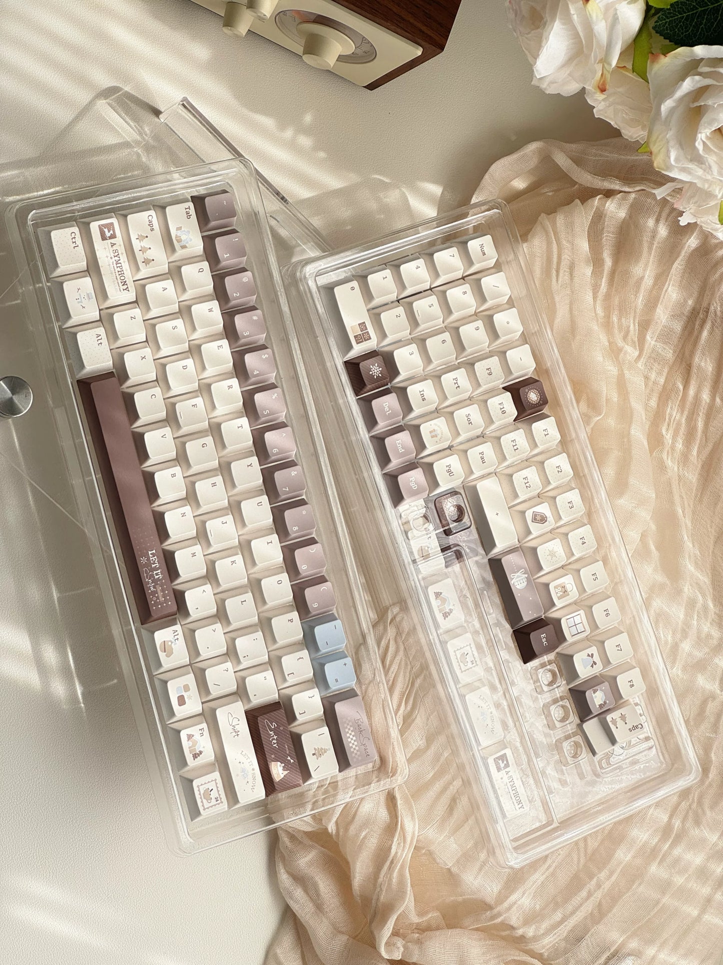 #0275 Snow Chestnut House Blue Coffee Light Saturated Colors Keycap Cherry Profile Designed By MoCoo