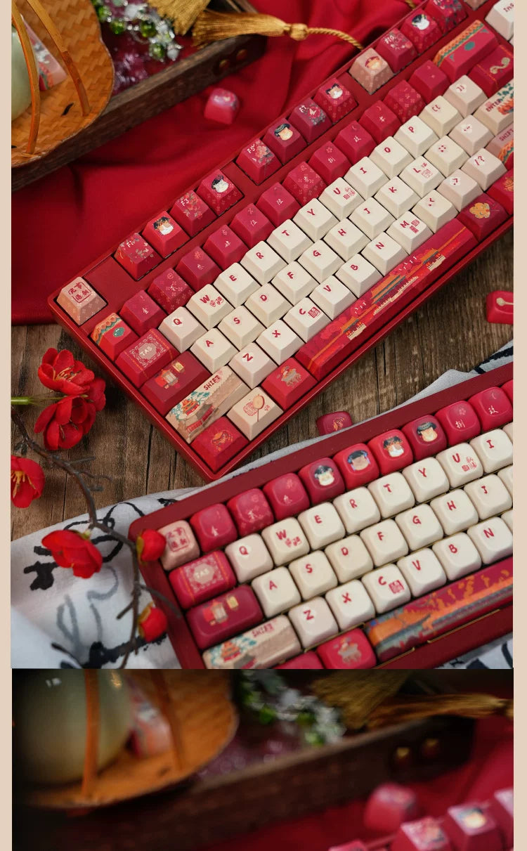 #0268 Red Forbidden City Cat Keycap Cherry/FOA Profile (not Including Keyboard)
