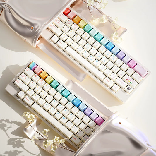 #0252 Loerent Fingertip Dancer - Macaron Color Scheme PBT Keycaps Cherry Profile (not Including Keyboard)