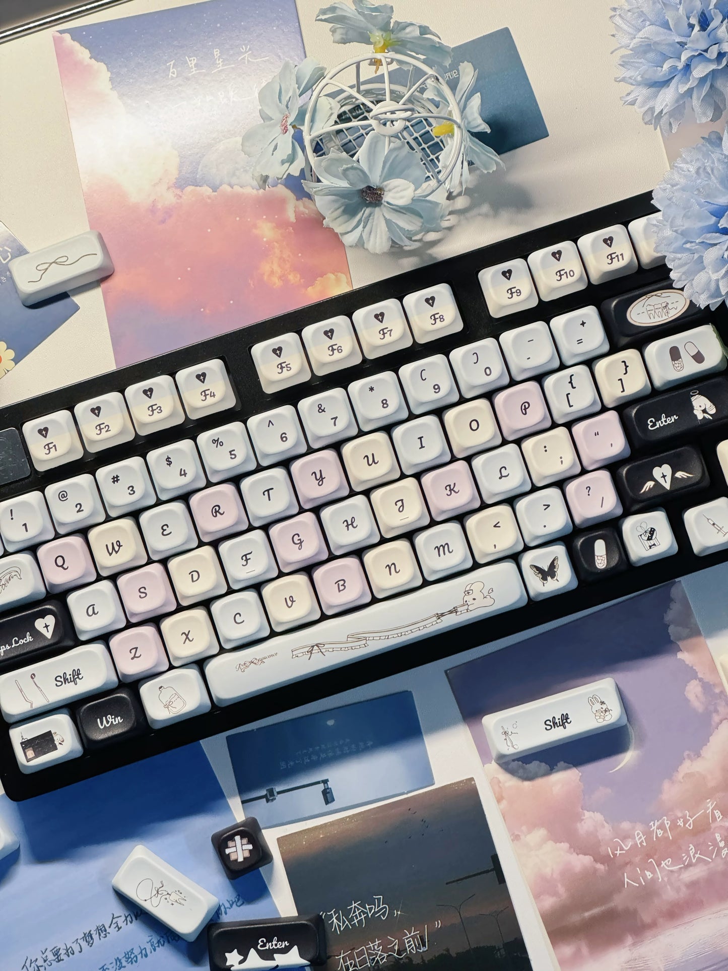 079 Pastel Blue Eoa Profile Keycaps 141 Keys