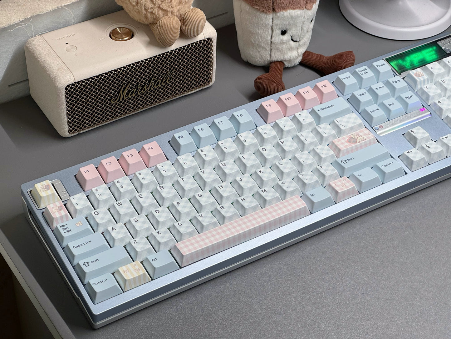 #0260 Pale Blue Pink Sweet Sheep Dream Cherry Profile Keycap Set Designed By Keyria Labs (not Including Keyboard)
