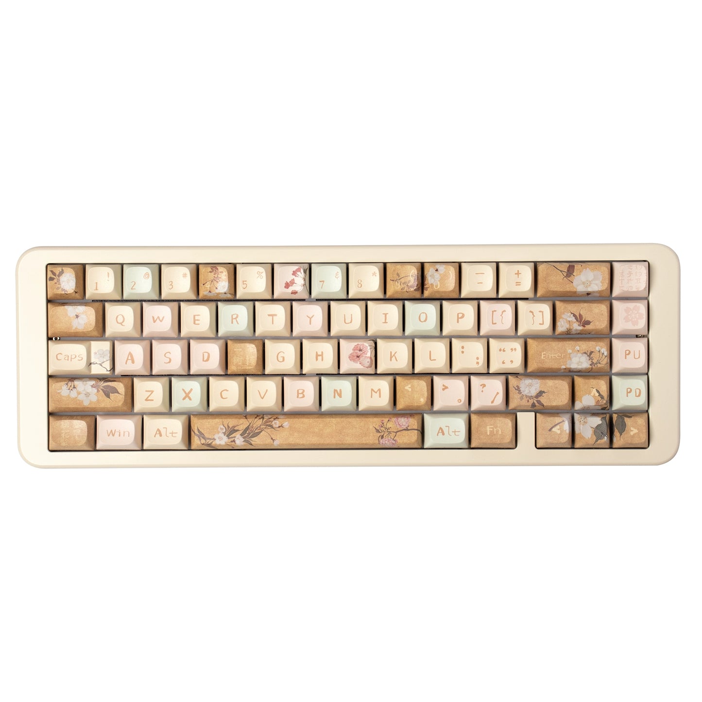 023 Blossom Peach Ginger Beige Vintage Style URE/cherry Profile 152/156 Keys  Keycaps