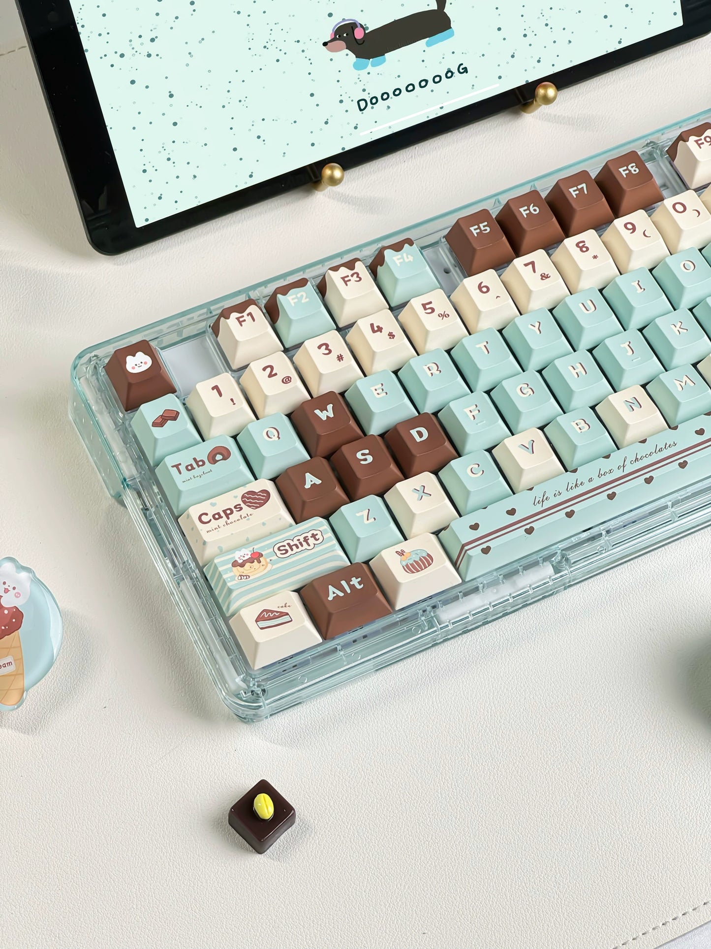 012 Mint Chocolate Keycaps Cherry Profile