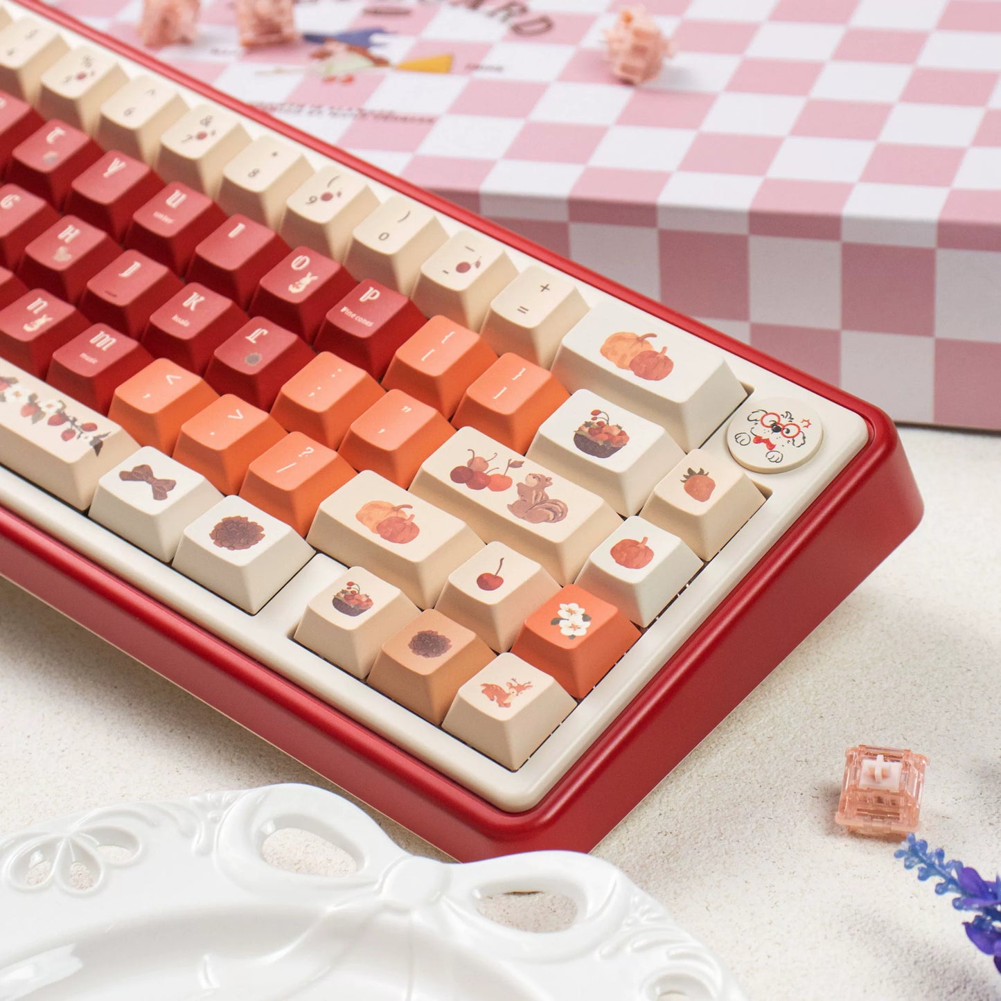 UR65 Blue/Pink/Red Mechanical Customized Keyboard (Tri-mode Gasket Hot Swap RGB Support QMK/VIA)