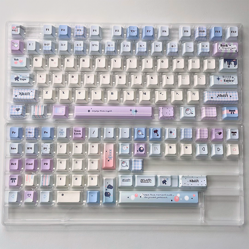 120 Slightly Drunk Bubbles Cute Pink Blue Girl Keycap New Cherry Profile 129-keys