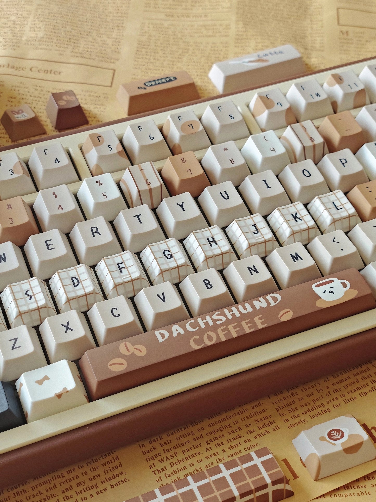 #0239 Sausage Doggy Americano Coffee Autumn and Winter Latte Brown Keycap Cherry Profile Designed By Chocolate Chestnut
