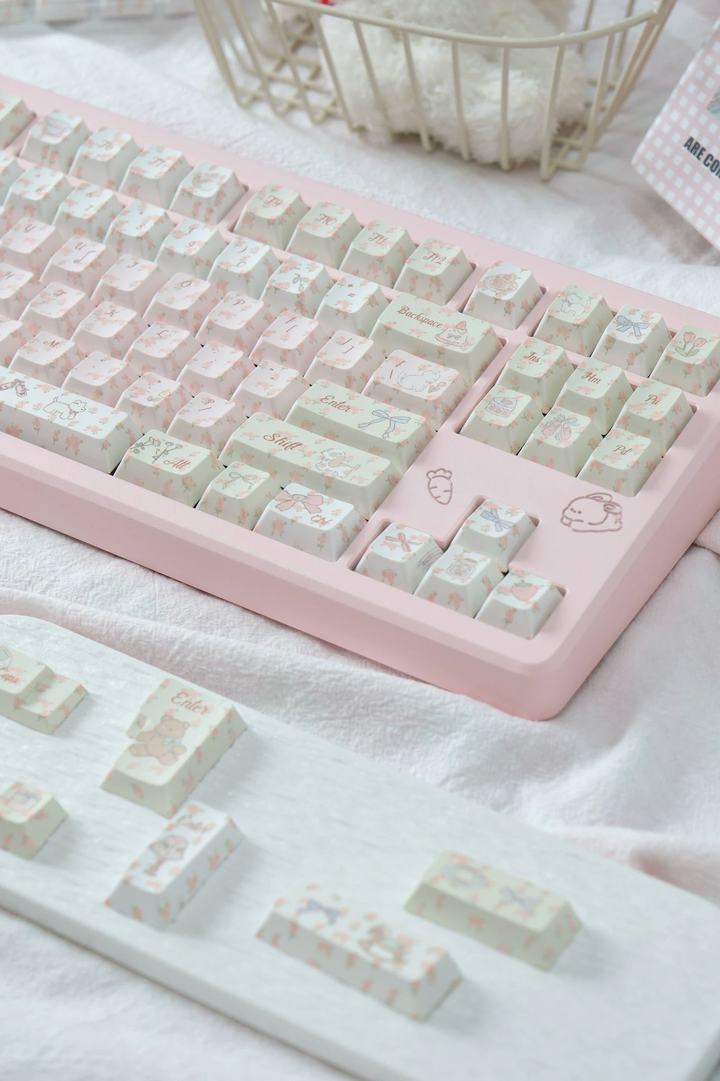 001 Flower French Style Spring Floral Gift Moa Profile 140 Keys Cute Keycap Set LlilyX Lab flower keycaps