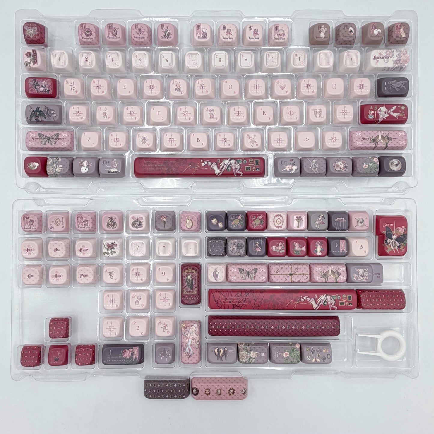 #0249 The Moth's Dream Keycaps Rose Red Grey Cherry /foa Profile (not including keyboard)