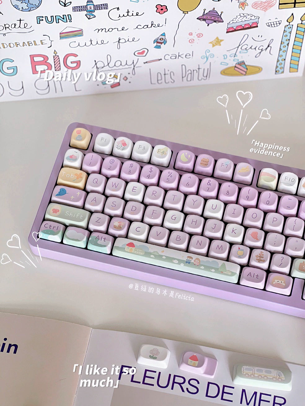 Romantic Travel SOA/Cherry Profile Customized keyboard Cute Purple Keycaps