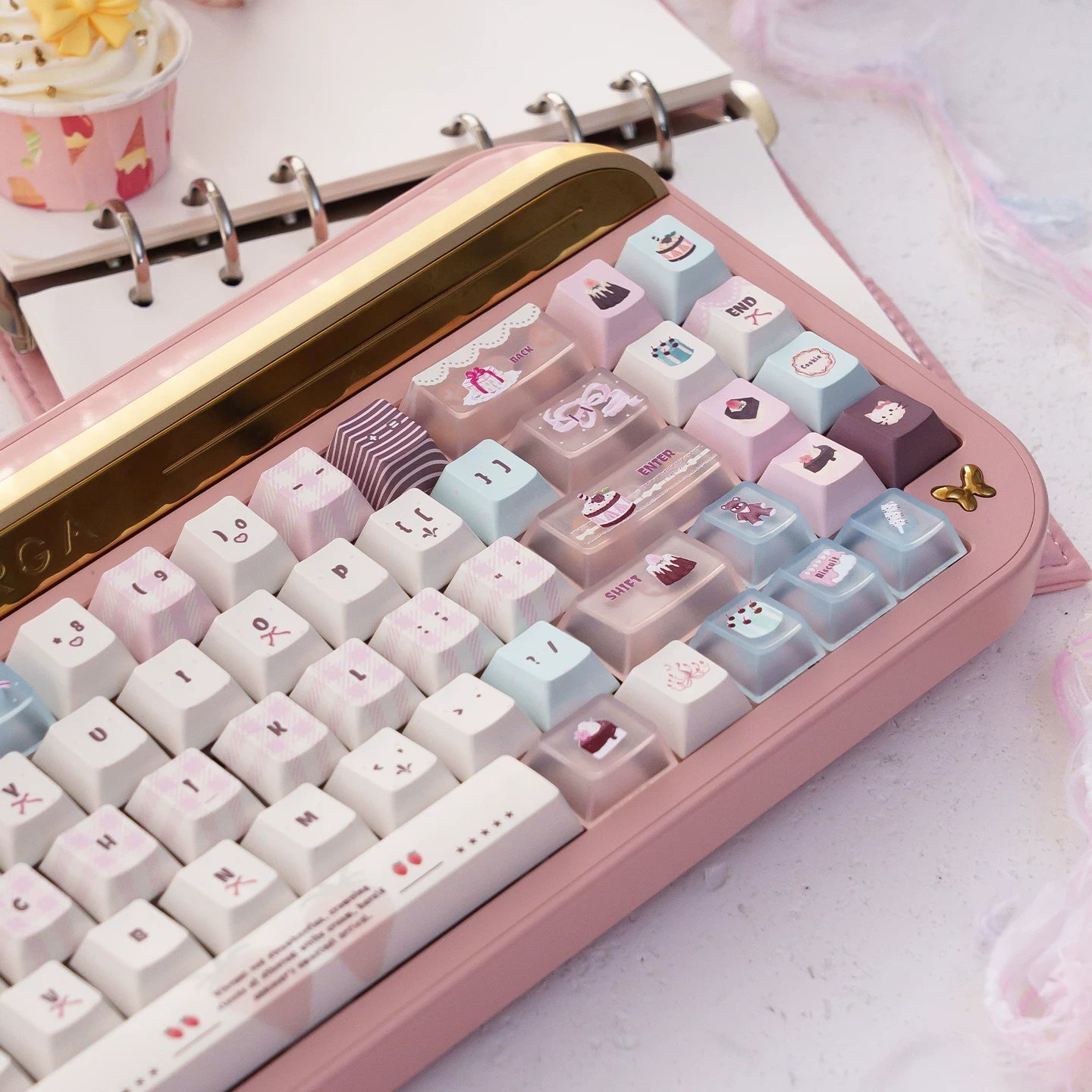 #0257 Velvet Strawberry Mint Chocolate Keycap Cherry/moa Profile(Not including keyboard)