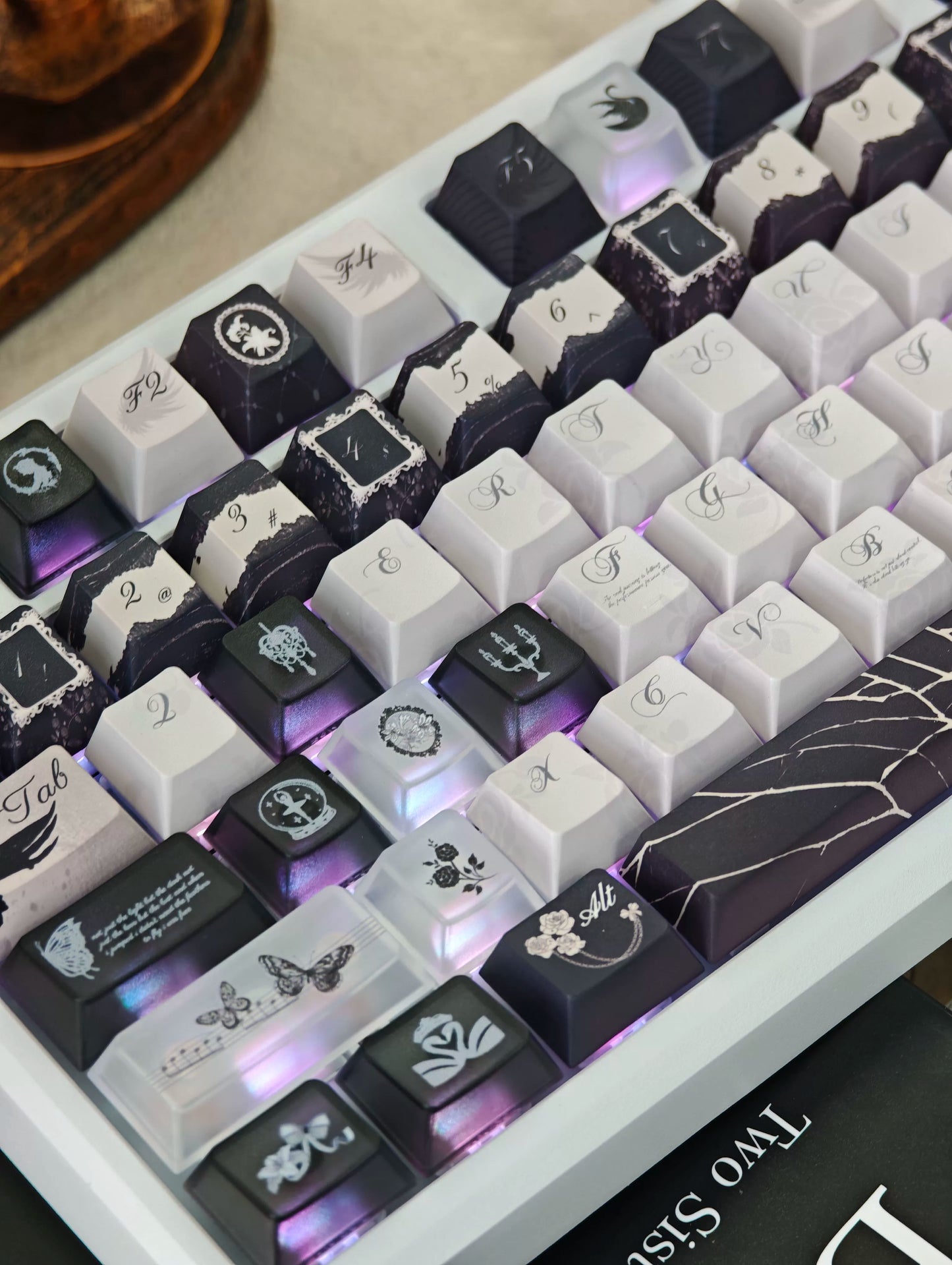 #0229 Dance of Ashes Black White Grey Keycap Designed By Miller