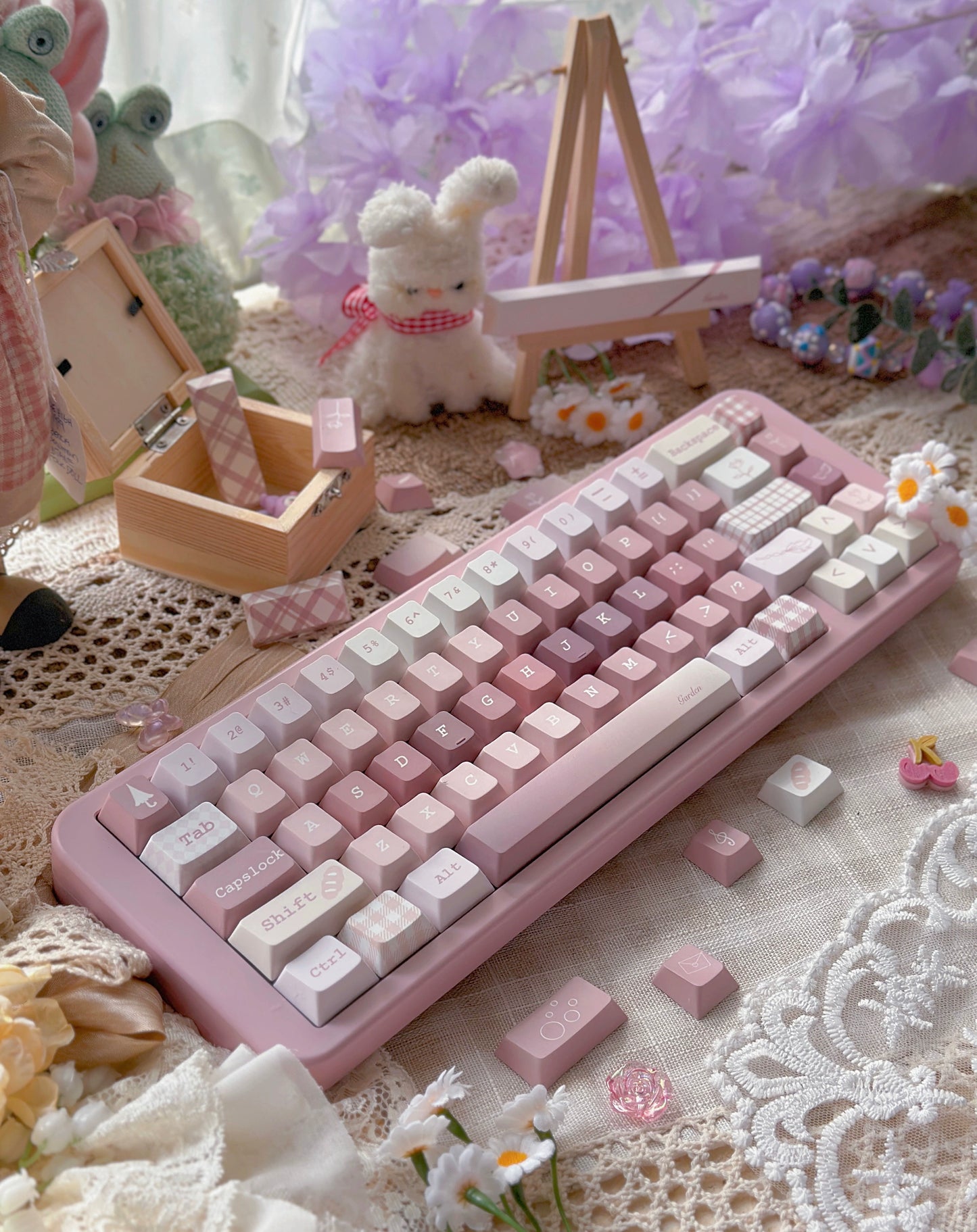 014 Lovely Pastel Pink Dusty Rose Bean Paste Cherry Profile Keycap