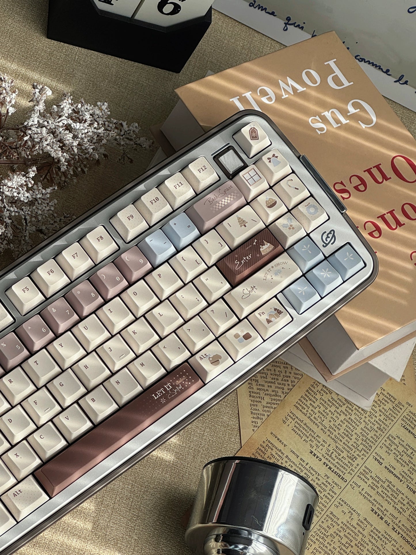 #0275 Snow Chestnut House Blue Coffee Light Saturated Colors Keycap Cherry Profile Designed By MoCoo