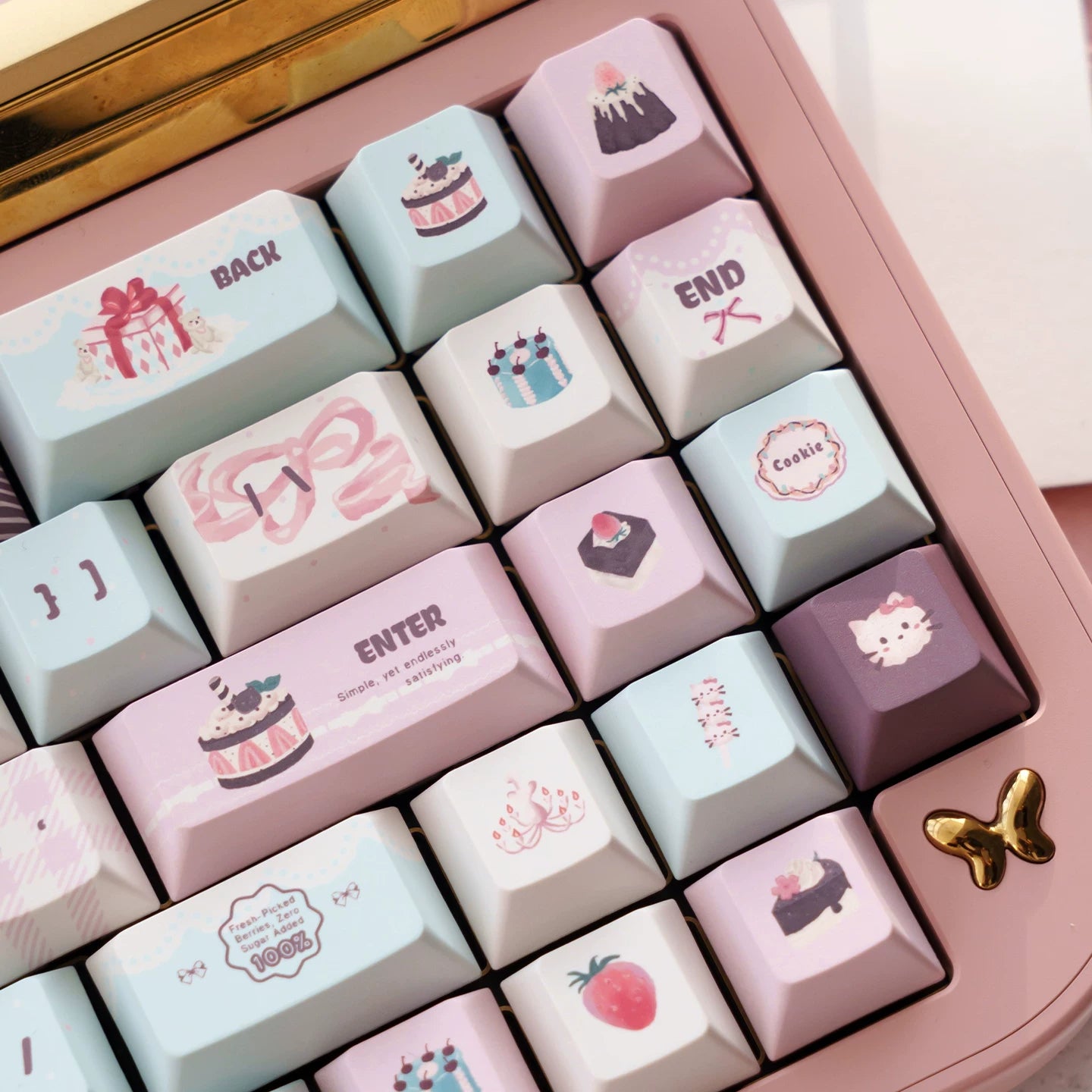 #0257 Velvet Strawberry Mint Chocolate Keycap Cherry/moa Profile(Not including keyboard)