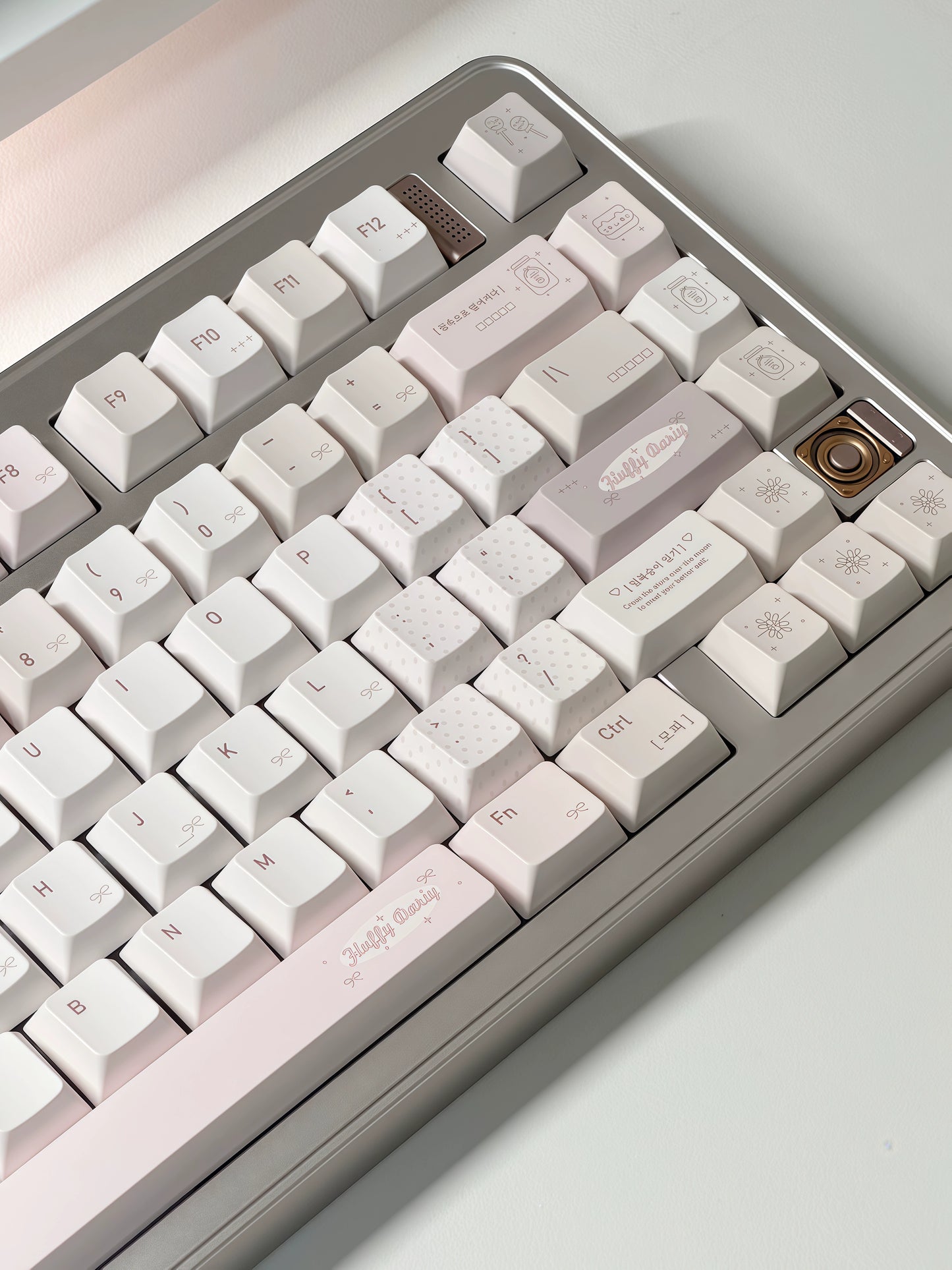 #0235 Chestnut Roll Cute Pale Pink Brown Keycap Cherry Profile Designed By DokiLab（not including keyboard）