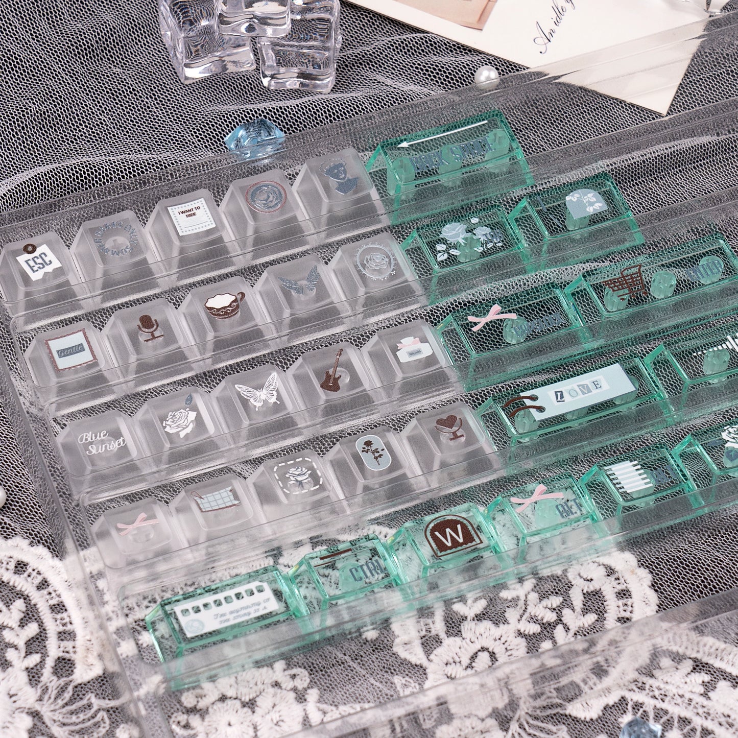 #0241 Mint Chocolate Mambo Keycap Green Brown Keycap Cherry Profile (not including keyboard)