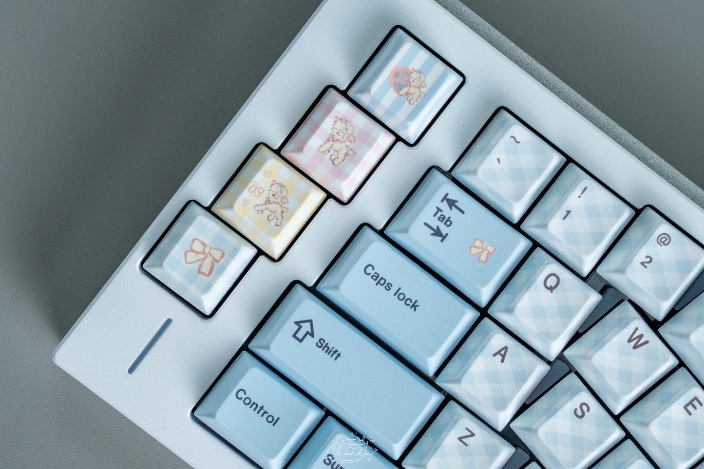#0260 Pale Blue Pink Sweet Sheep Dream Cherry Profile Keycap Set Designed By Keyria Labs (not Including Keyboard)