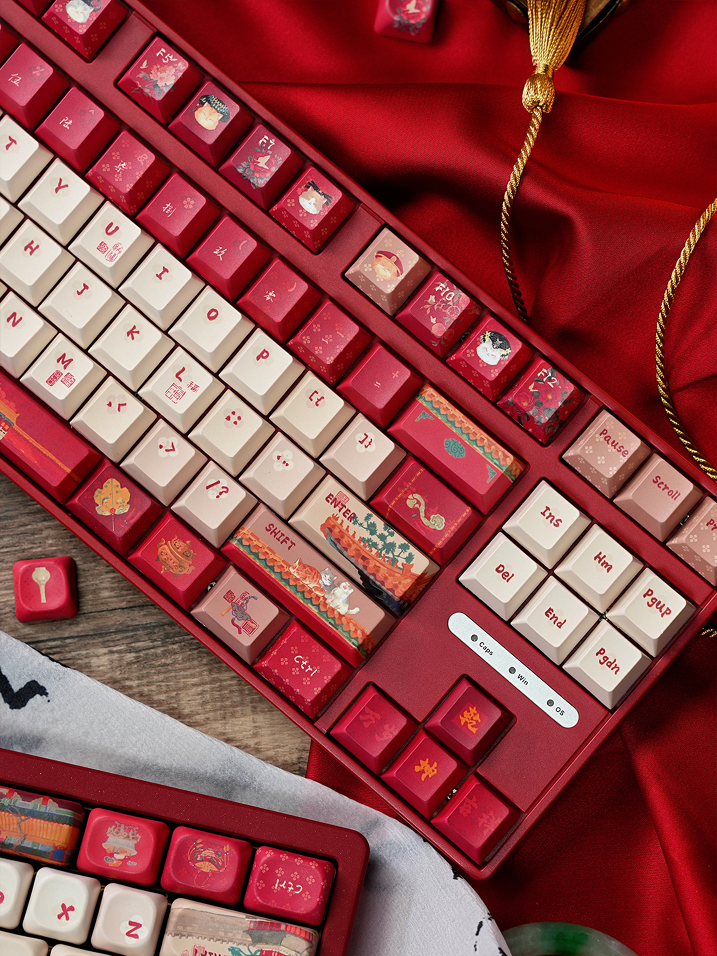 #0268 Red Forbidden City Cat Keycap Cherry/FOA Profile (not Including Keyboard)