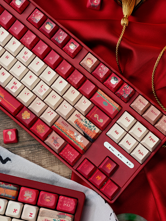 #0268 Red Forbidden City Cat Keycap Cherry/FOA Profile (not Including Keyboard)