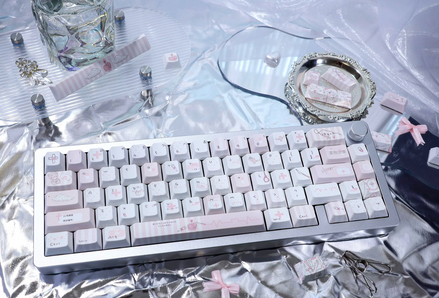 #0286 1 Angel Treatment Room Cold White Light Pink Keycap Cherry Profile
