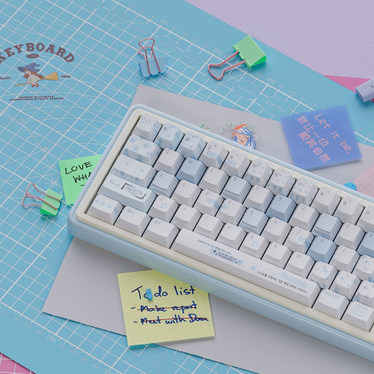 UR65 Blue/Pink/Red Mechanical Customized Keyboard (Tri-mode Gasket Hot Swap RGB Support QMK/VIA)