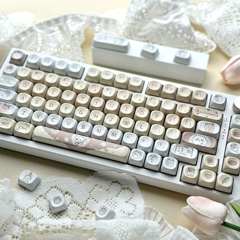 104 Meow Donalds Cute Pastel Keycaps