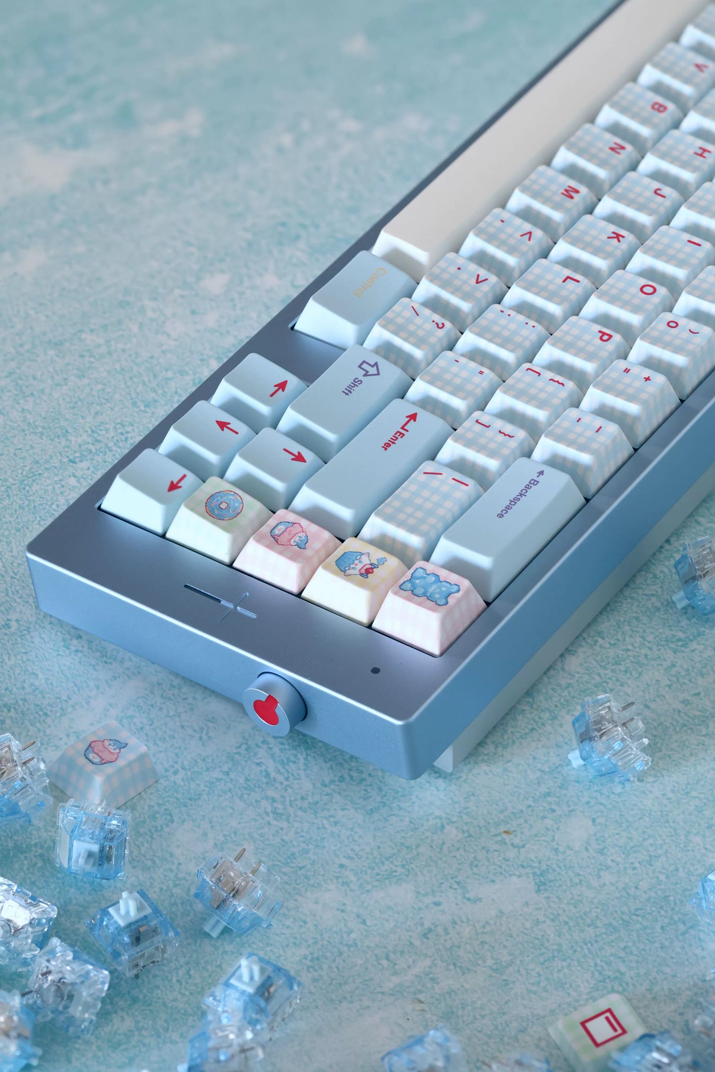 #0242 Showa Dessert Cream Soda Pastel Grid Keycaps Designed By Keyria Labs