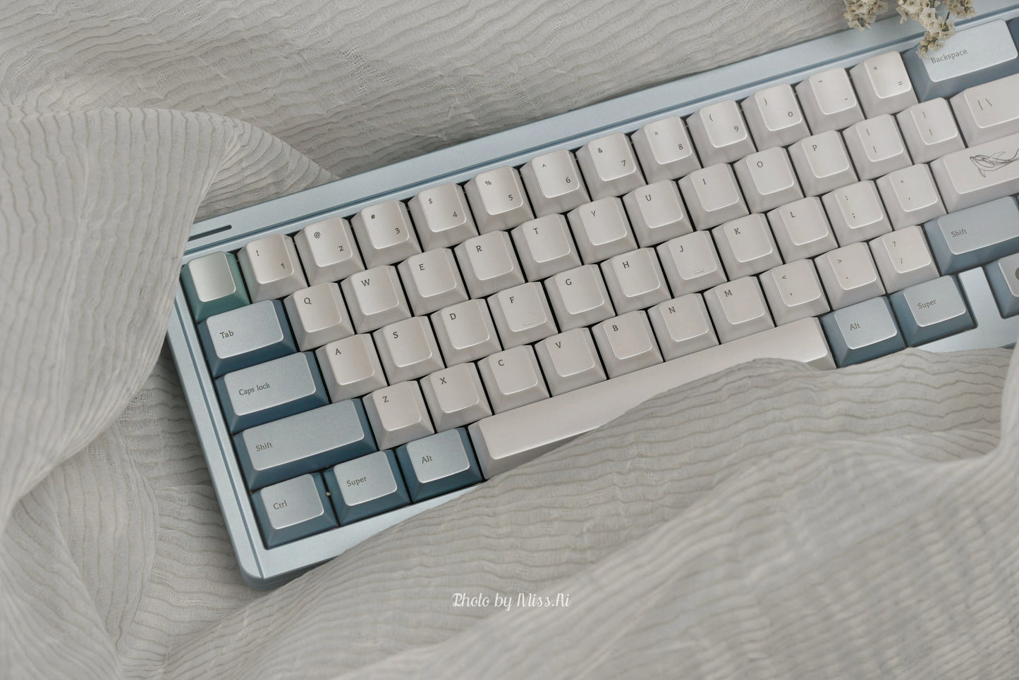 Silver Pearl Tears Cherry Profile Keycaps Keyria Labs Design