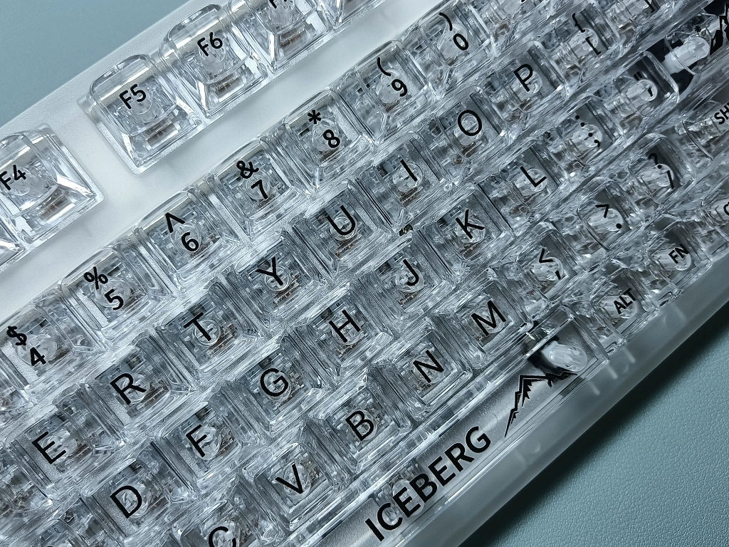 040 CBSA Profile PC Material Transparent Crystal Clear Keycap No Letter Engraved 132 Keys