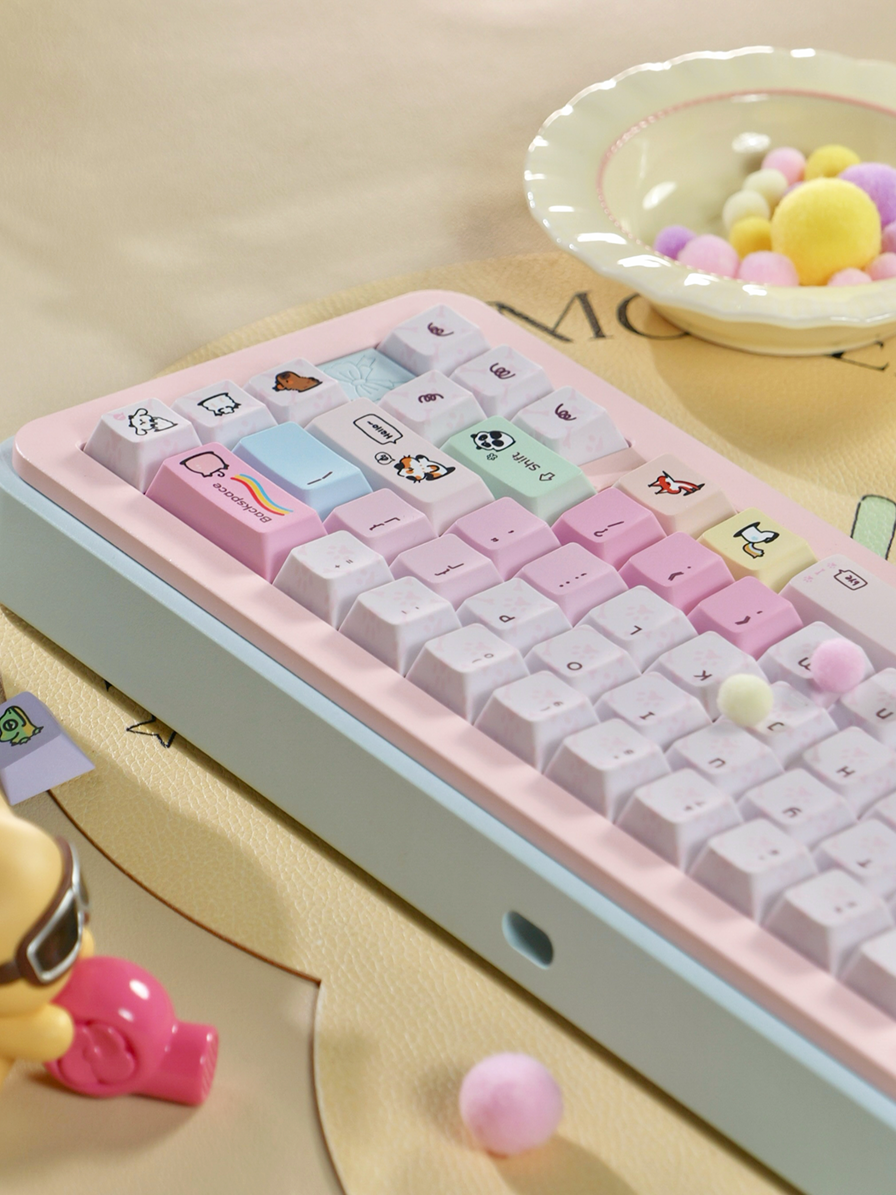 #0282 Cute Macaron Little Pet Keycaps Cherry Profile Designed By SINOKEY