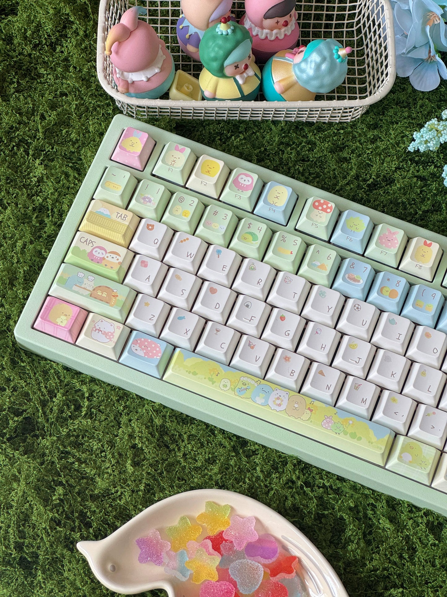 #0281 Sumikko Gurashi Cute Little Creature Pale Yellow-green Keycap Cherry Profile