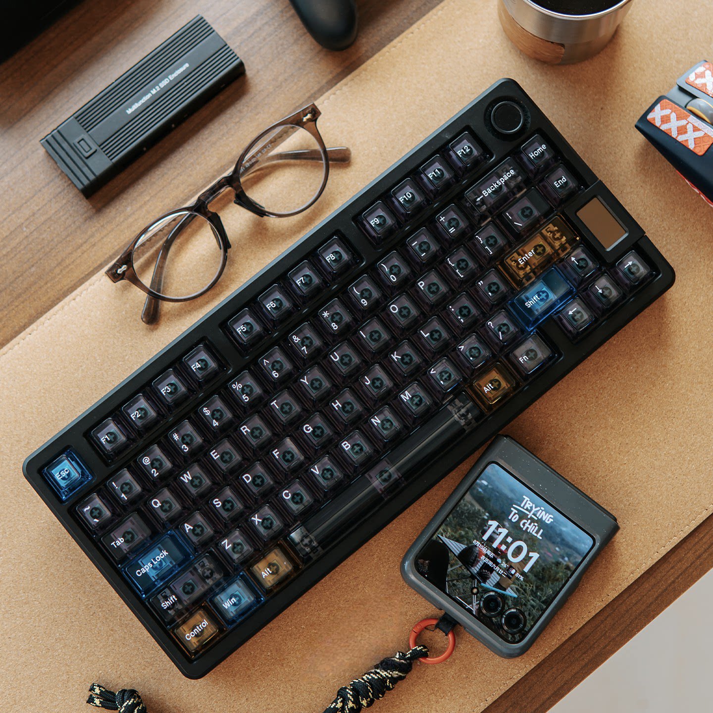 #0258 Interstellar High Transparency PC Keycaps Premium Gray Cherry Profile (not Including Keyboard)