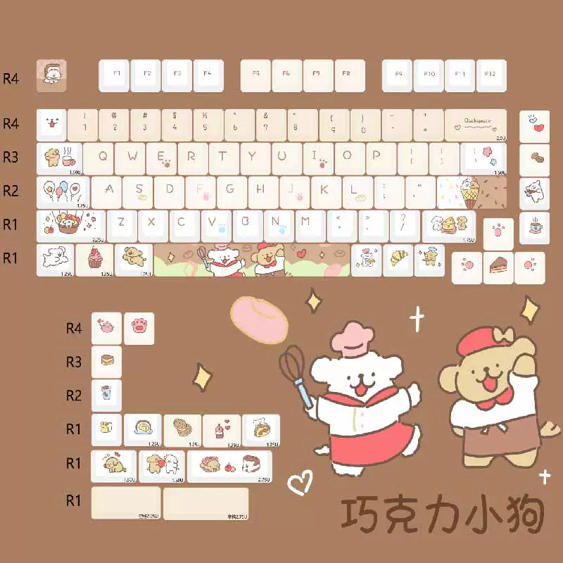 104 Meow Donalds Cute Pastel Keycaps