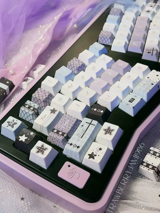 099 Blue Purple Black Star Dream Keycap Cherry Profile