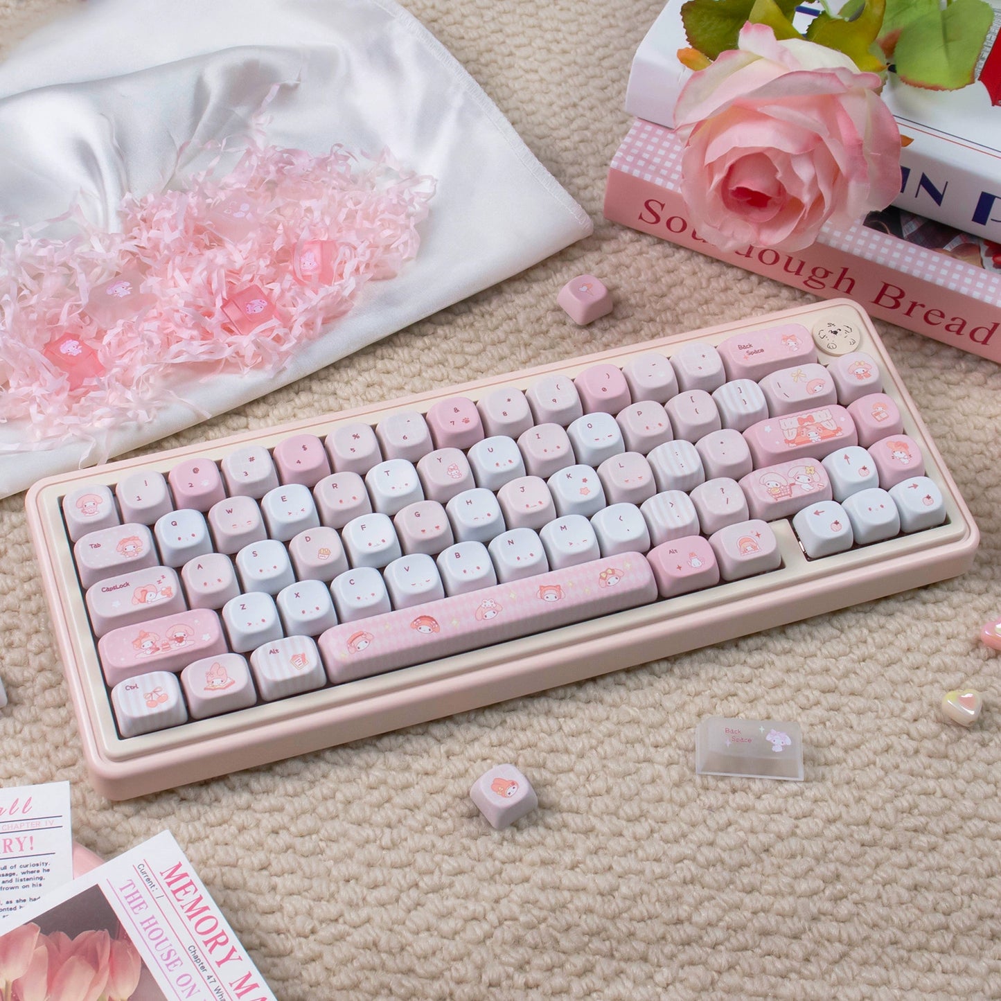 #0237 Melody Theme Pink Keycaps Designed By URE