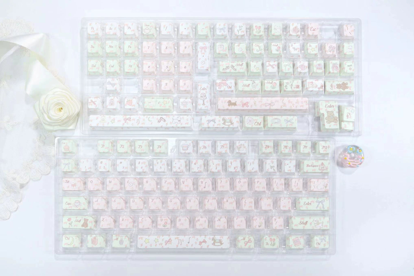 001 Flower French Style Spring Floral Gift Moa Profile 140 Keys Cute Keycap Set LlilyX Lab flower keycaps