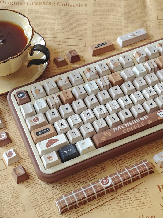 #0239 Sausage Doggy Americano Coffee Autumn and Winter Latte Brown Keycap Cherry Profile Designed By Chocolate Chestnut