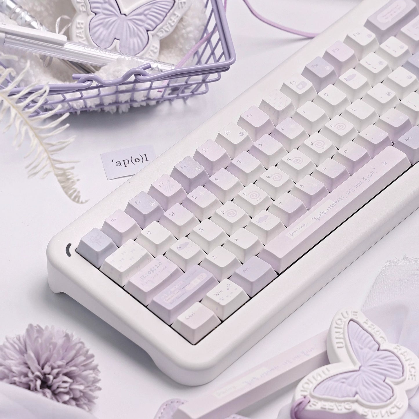 #0223 Pale Purple Addiction Cute Keycap Designed By Bluebird （not including keyboard）
