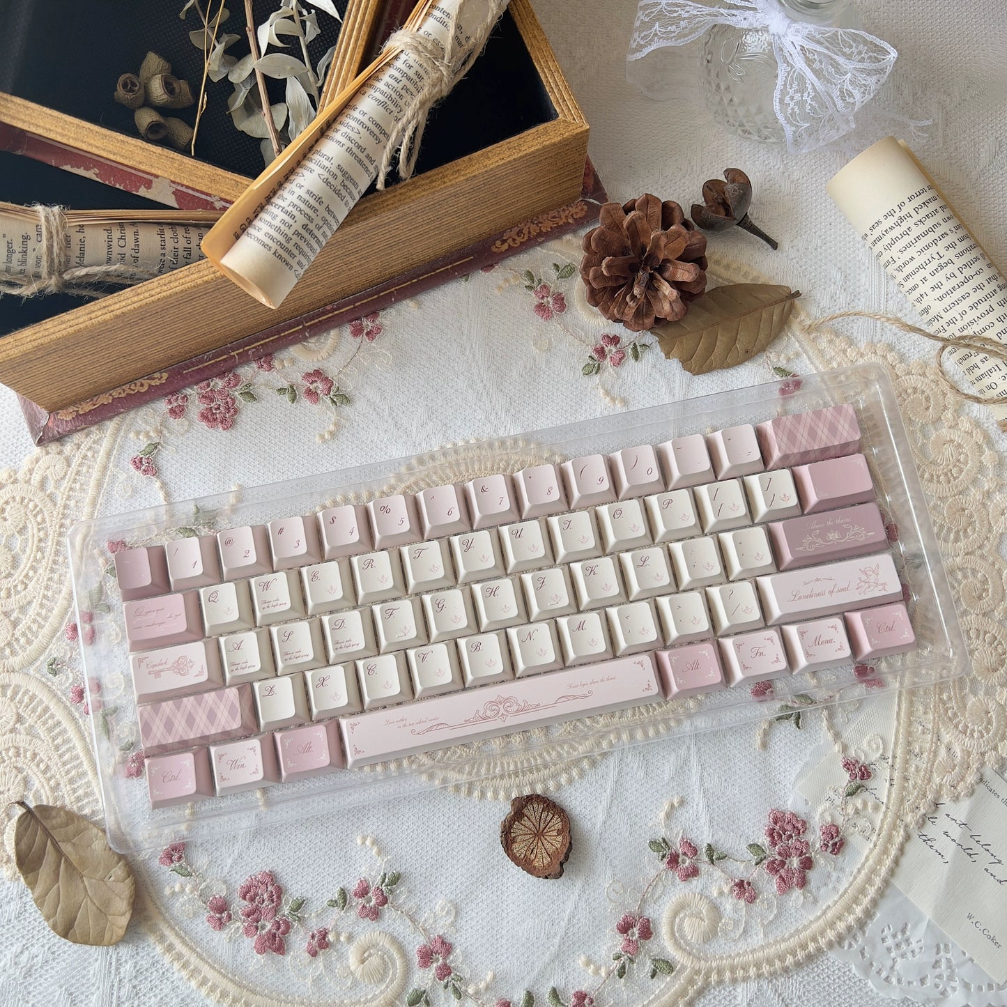 101 Bluebird-Nora.1953 Pink French Gentle Keycap Cherry Profile (preorder)