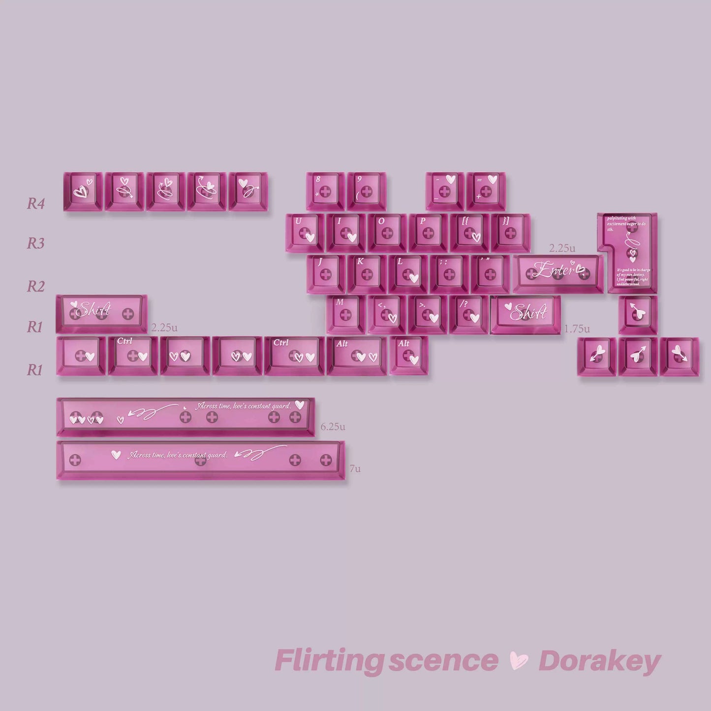 #0220 Heart-Pounding Black Pink Keycap Designed By Dorakey