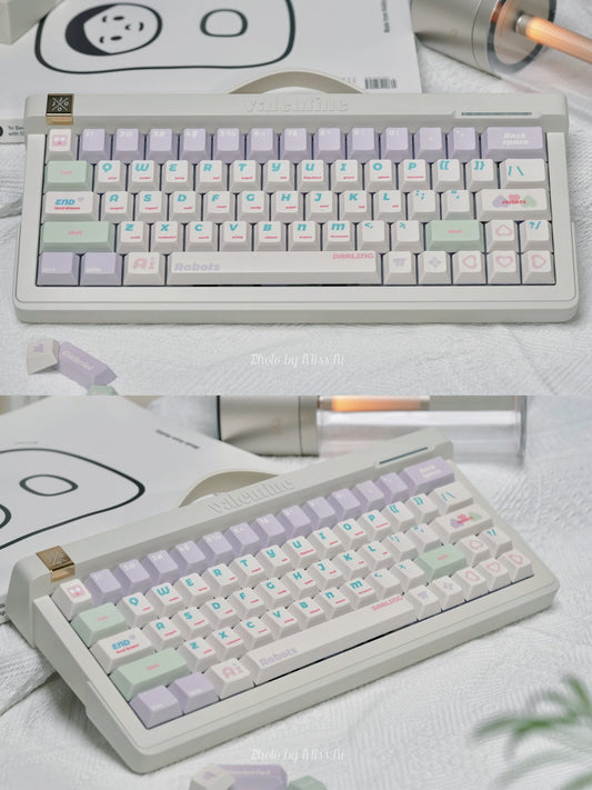 Love Death & Robots Pastel Lilac Purple Cherry Profile Keycap Set Designed By Keyria Labs