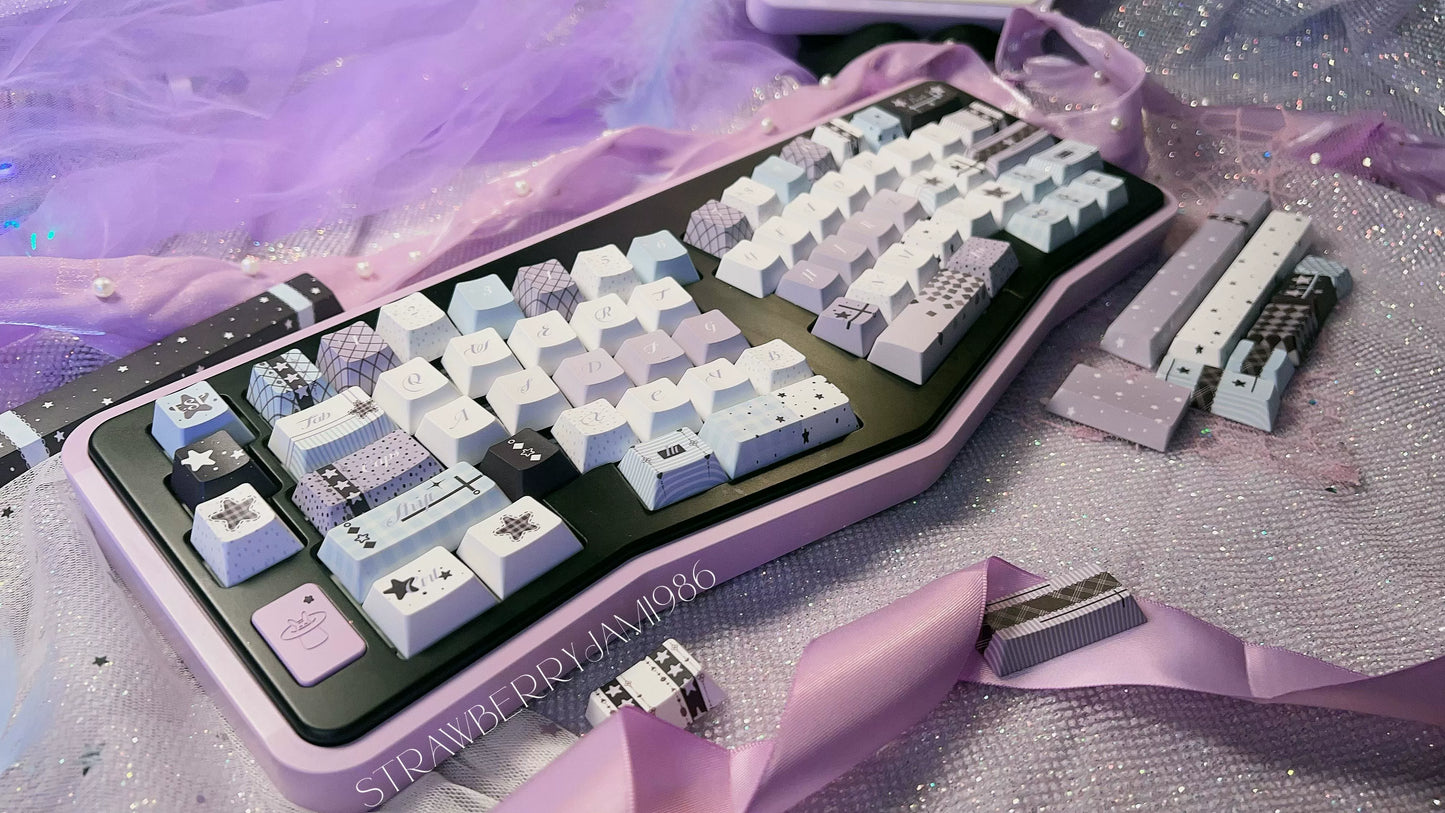 099 Blue Purple Black Star Dream Keycap Cherry Profile